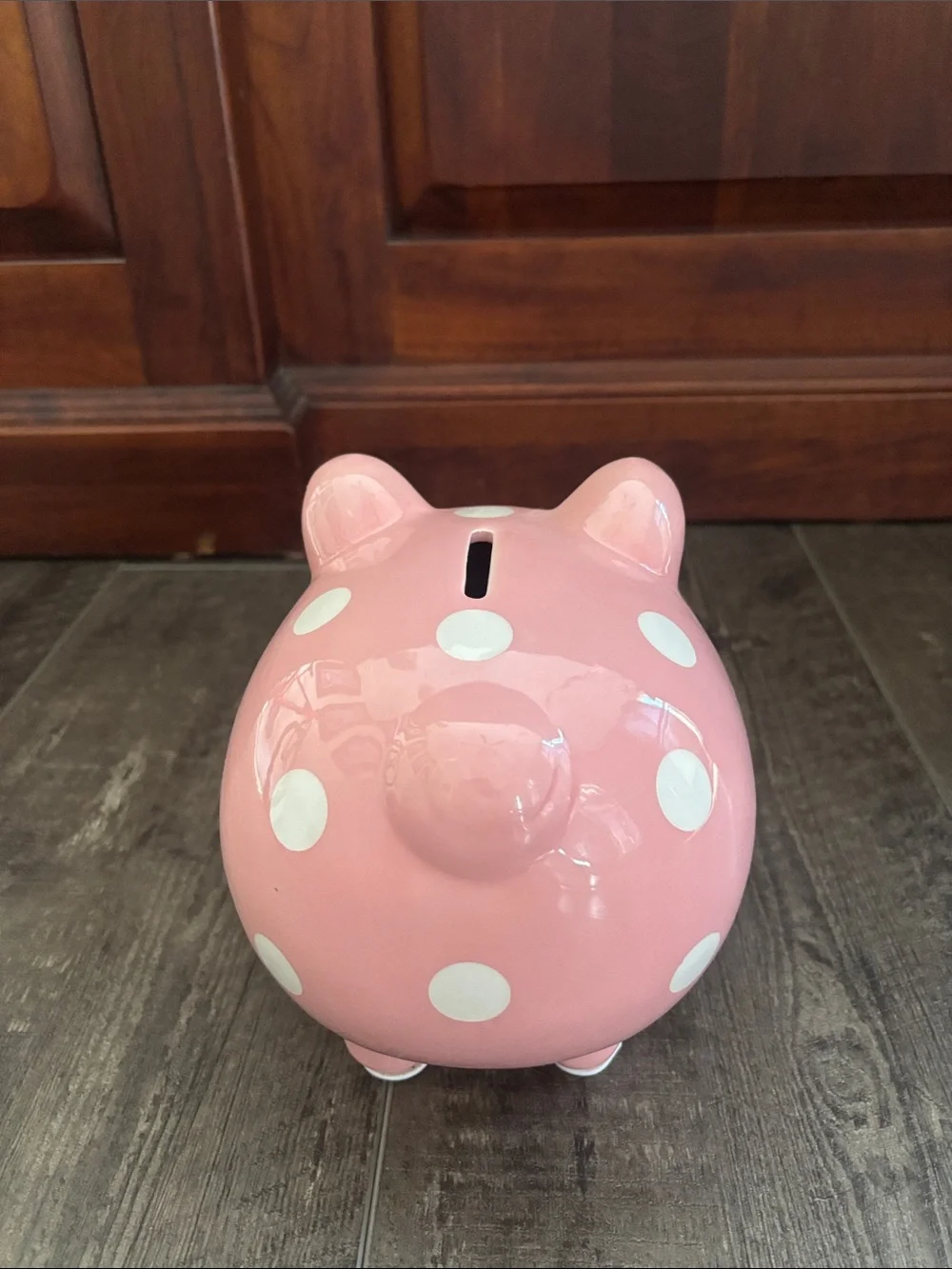 Pink Polka Dot Ceramic Piggy Bank by Kate & Milo